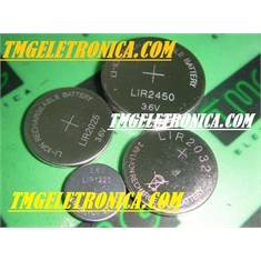 LIR2450 - Bateria Especial LIR2450 Recarregável 3,6V LIR 2450, Polymer Lithium Ion Battery Backup Rechargeable Button Coin Cell - LIR2450 - BAT.Lithium-ion button  Rechargeable - 120MAH,LIR 2450 3.6V